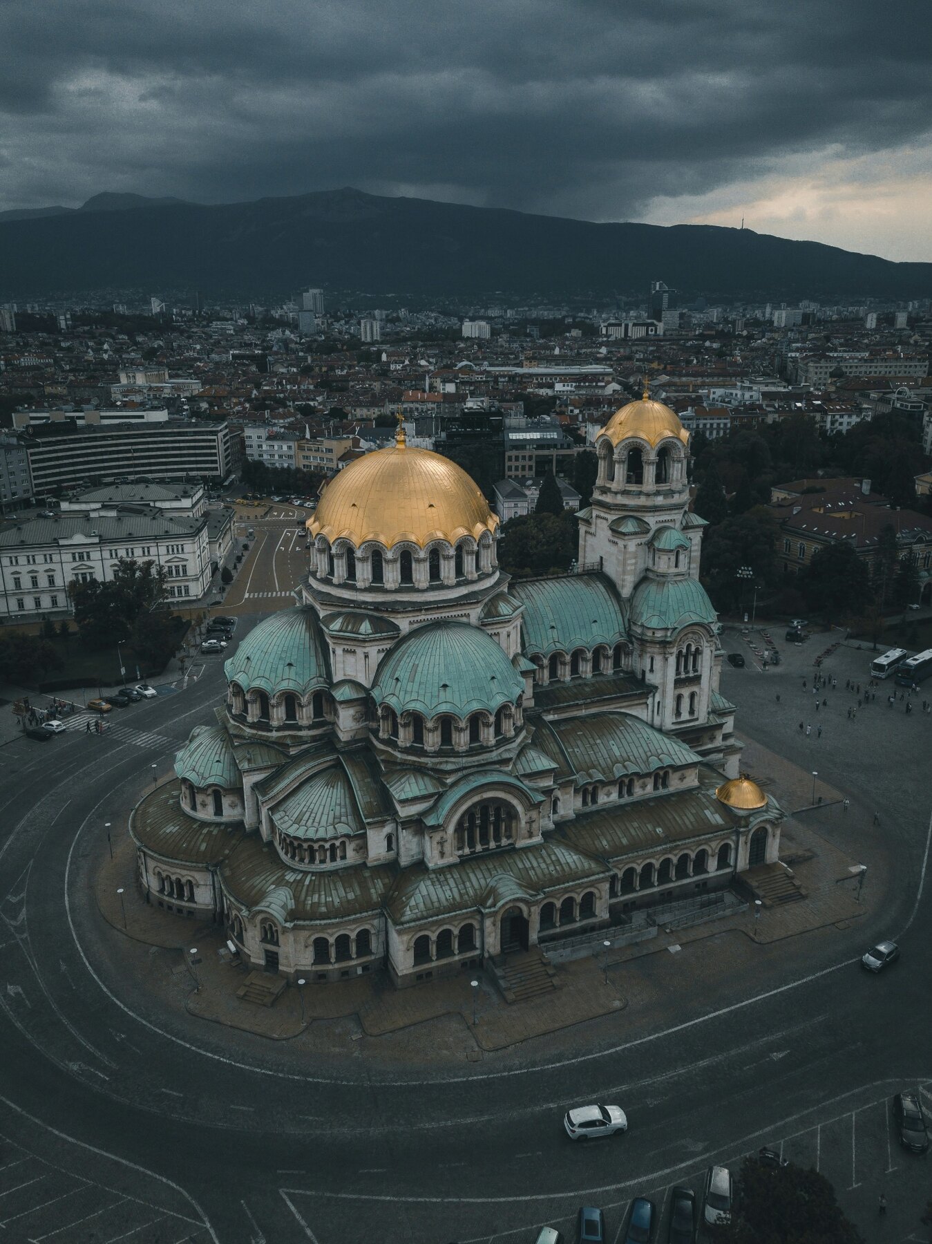 Alexander Nevsky Cathedral with Sofia and Vitosha Mountain beyond