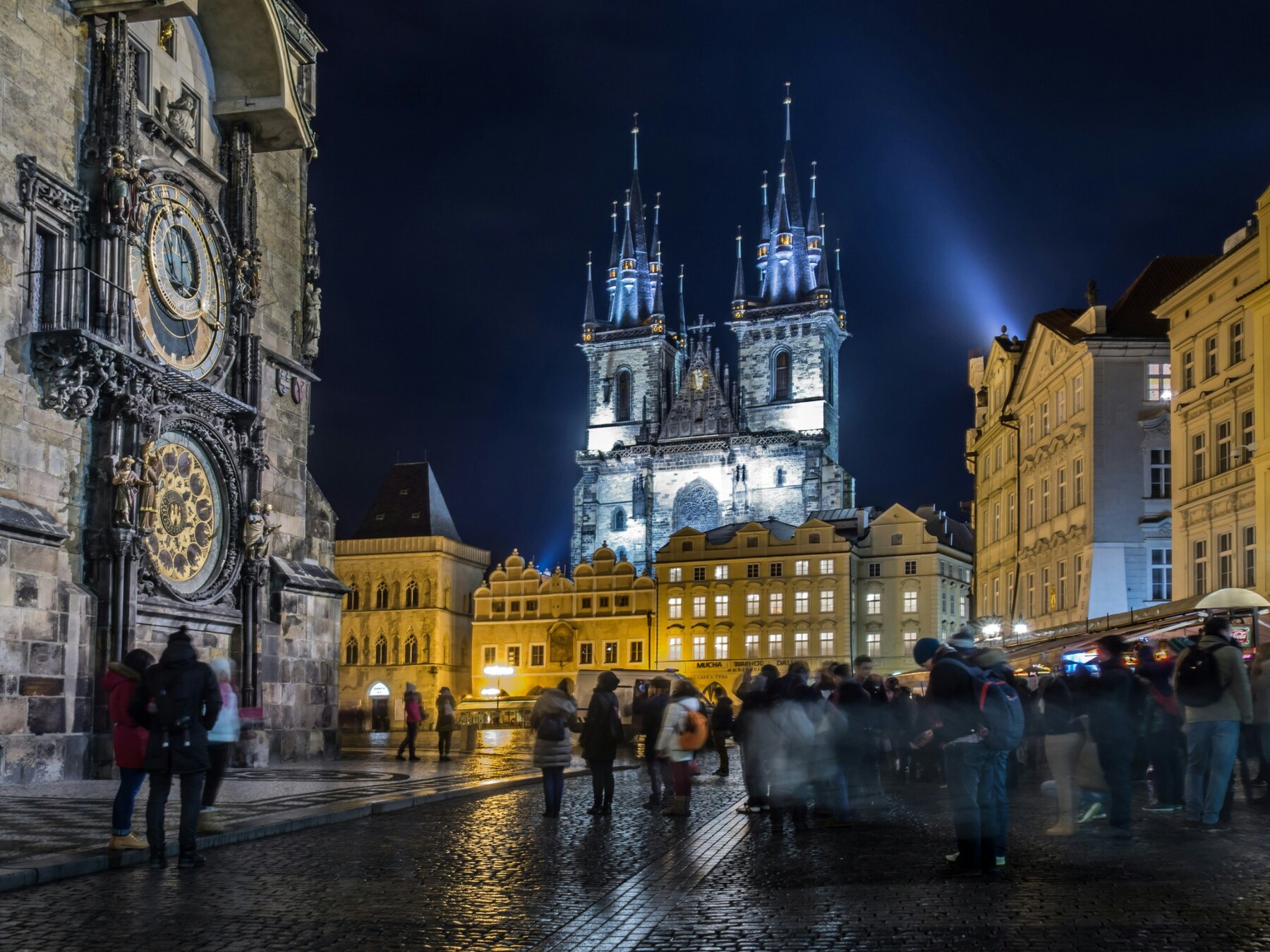 Prague rooftops, domes and towers seen from above